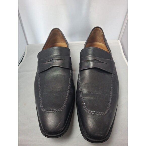 MEZLAN Spain Men\'s Luxury Leather Loafers Black Penny Slip_Ons Size 12